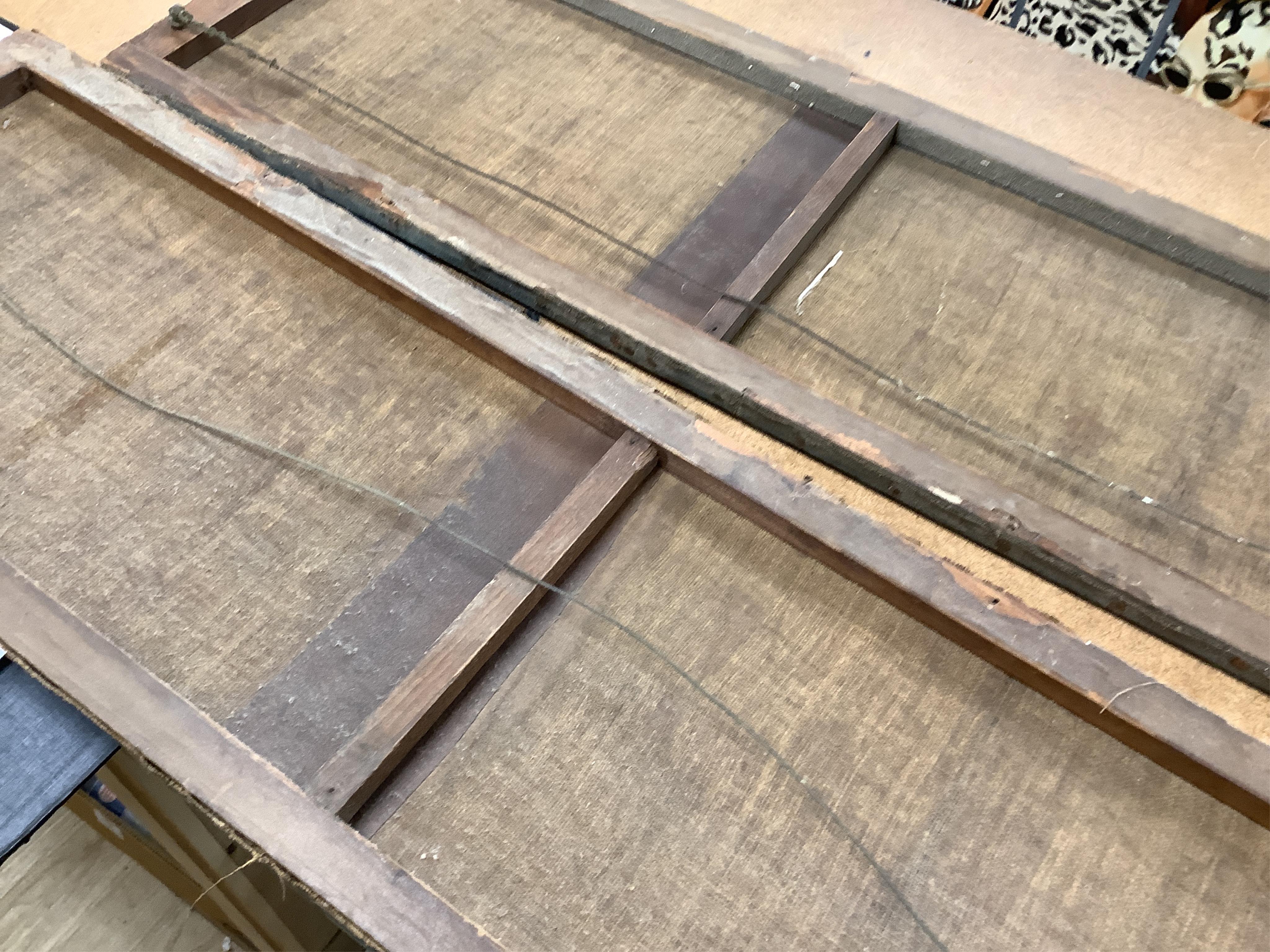 18th century, Italian School, Classical compositions, cherubs and dolphins, pair of oils on canvas, unframed, 23 x 113cm